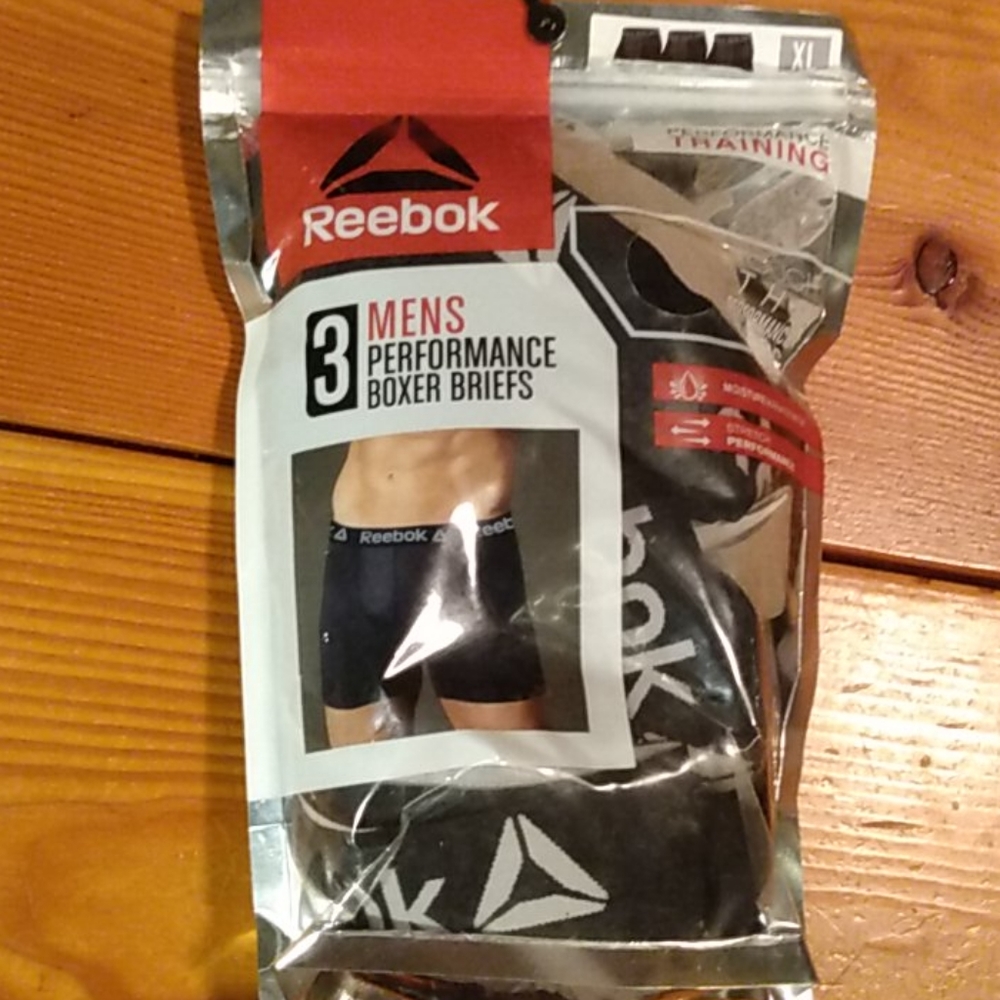 Mens Reebok Performance Boxer Briefs Black XL